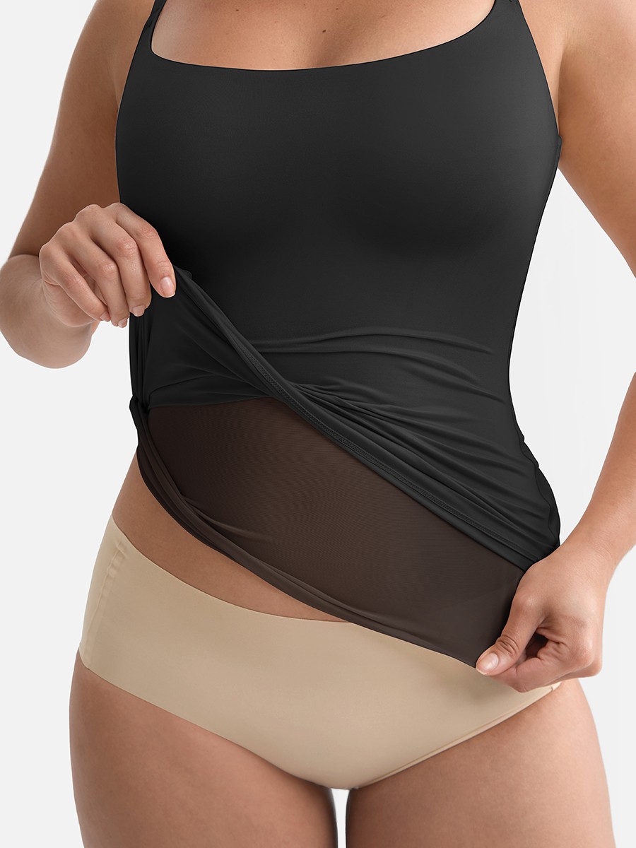Scoop Neck Tank Top with Anti-Sheer Bust Lining