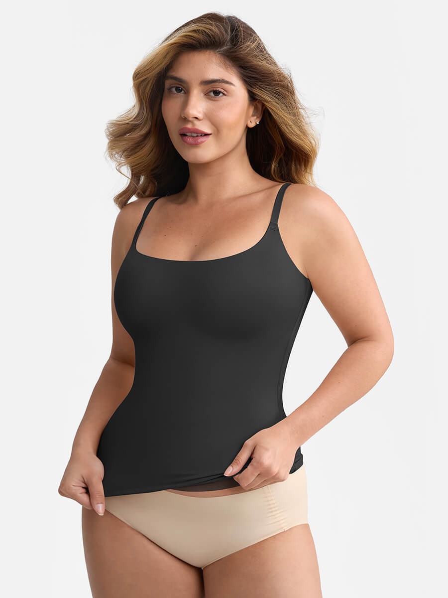 Scoop Neck Tank Top with Anti-Sheer Bust Lining
