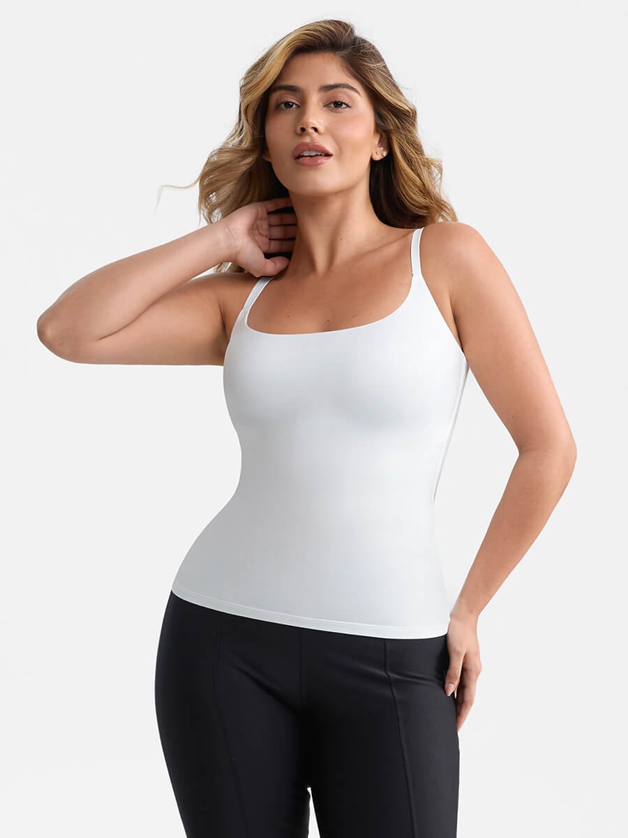 Scoop Neck Anti-Sheer Bust Lining Daily Wear Tank Top