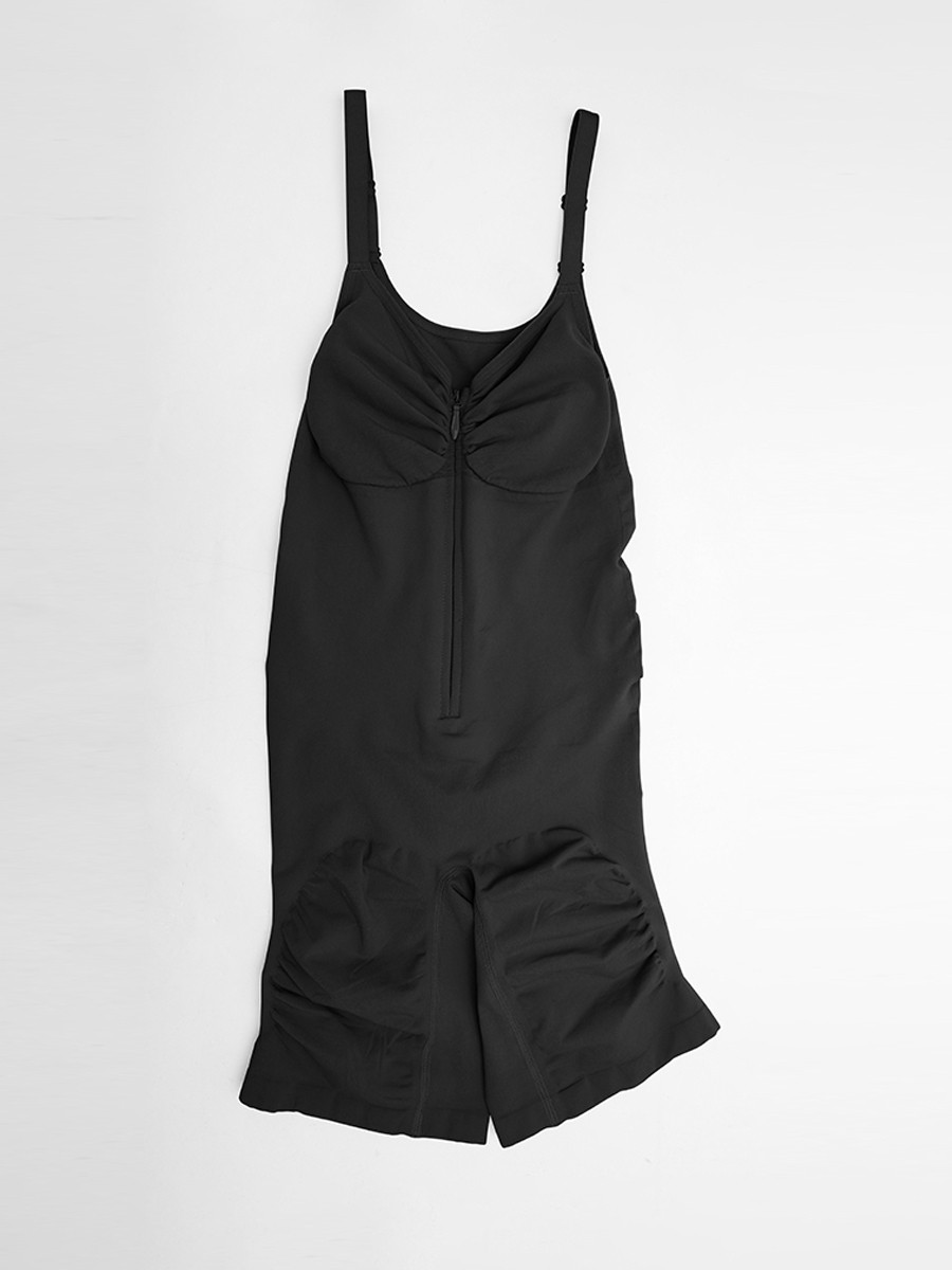 Invisible Zip Seamless Shapewear Bodysuit Tummy Control Butt Lifting Adjustable Straps