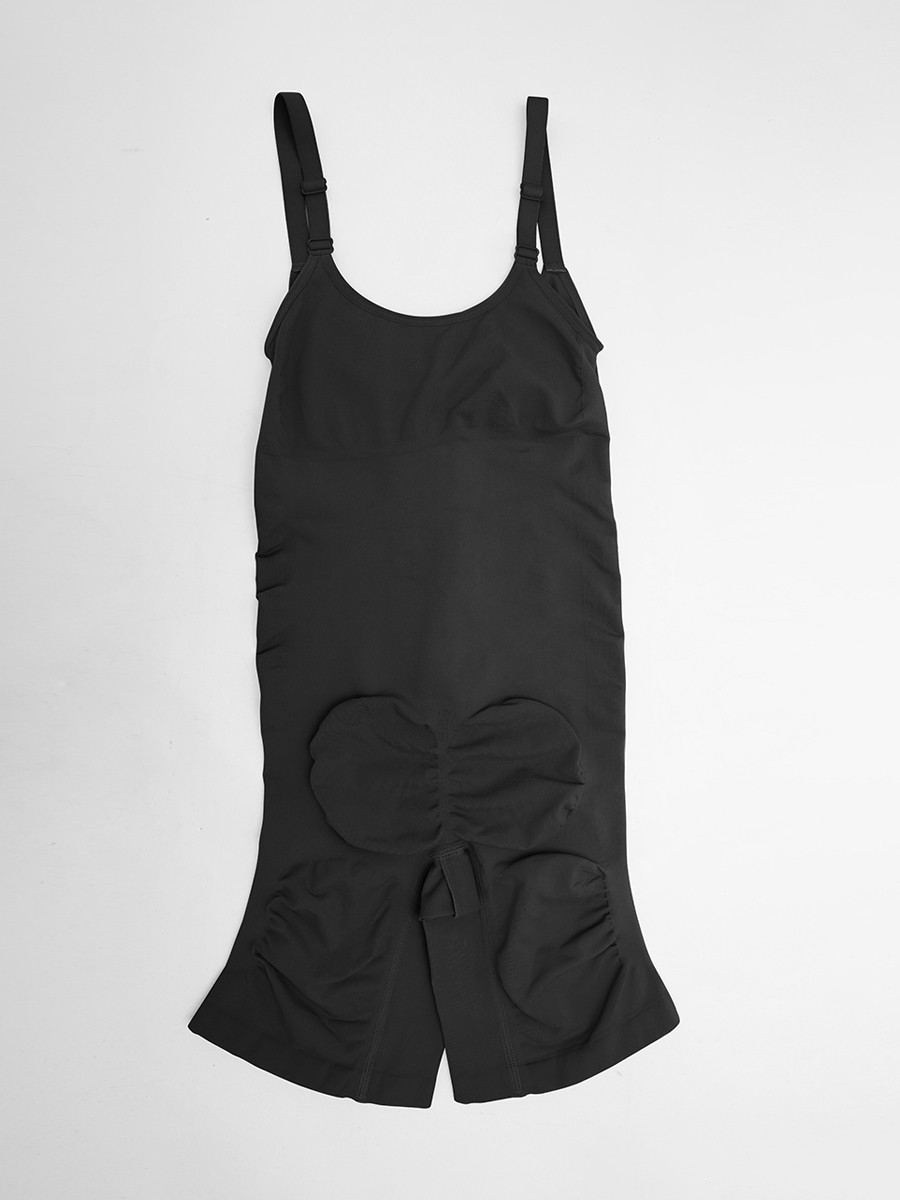 Invisible Zip Seamless Shapewear Bodysuit Tummy Control Butt Lifting Adjustable Straps