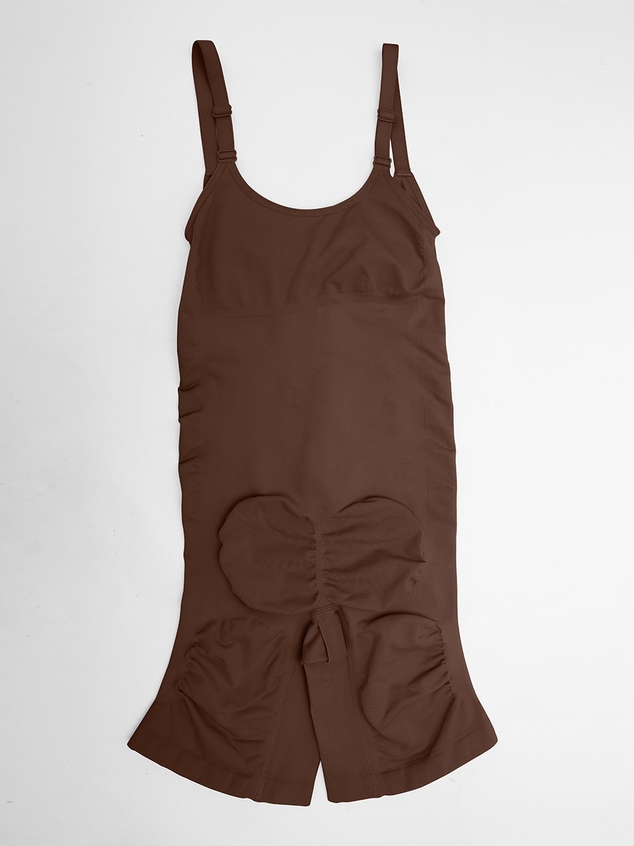 Invisible Zip Seamless Shapewear Bodysuit Tummy Control Butt Lifting Adjustable Straps