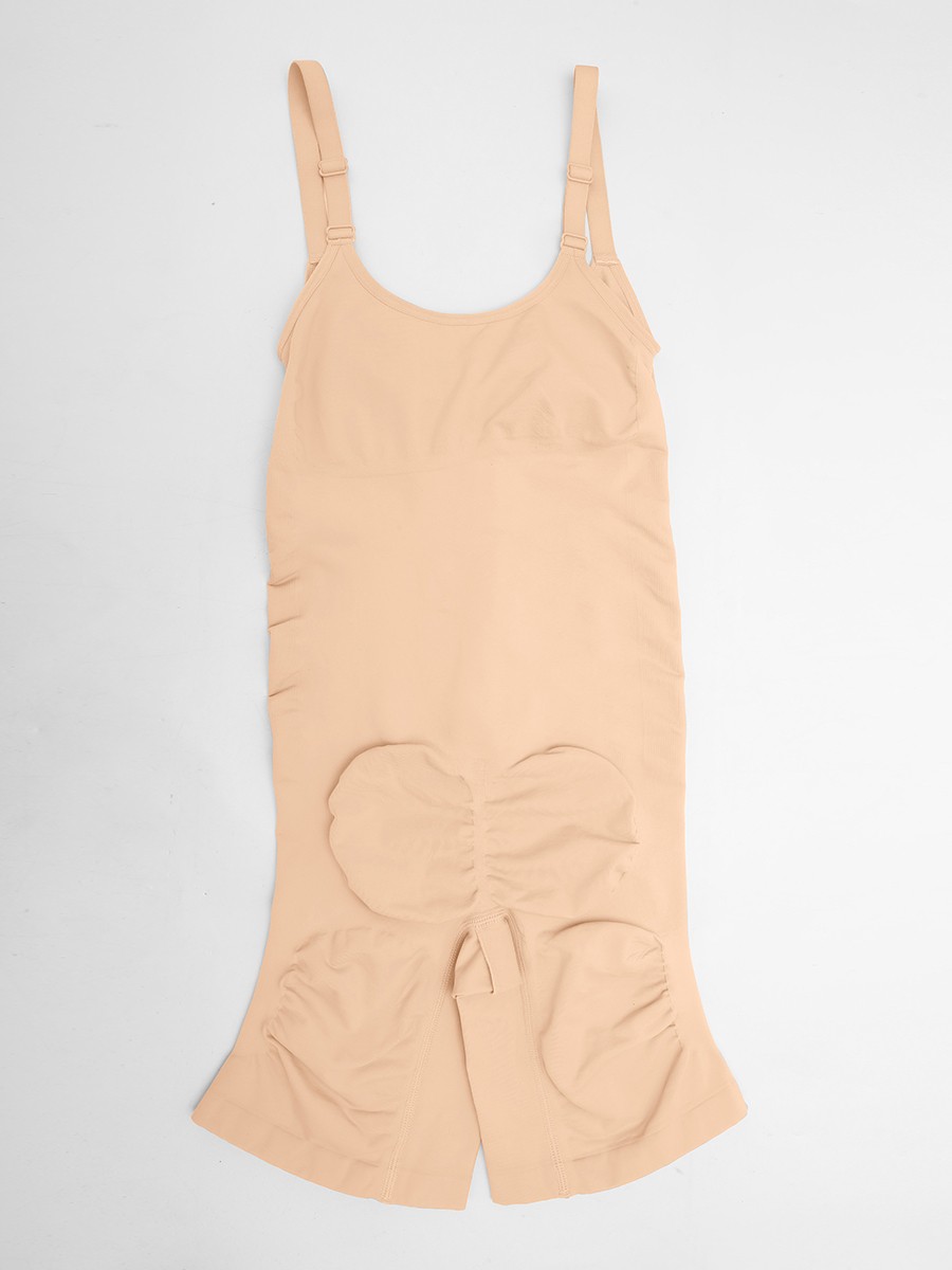 Invisible Zip Seamless Shapewear Bodysuit Tummy Control Butt Lifting Adjustable Straps