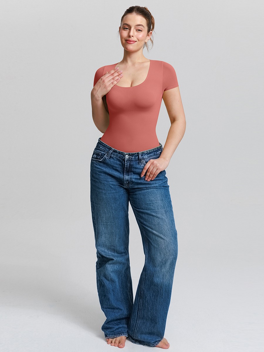 Seamless Scoop Neck Tummy Control Shapewear Bodysuit