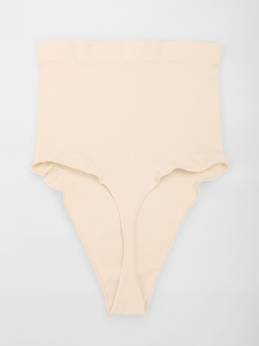 Seamless Tummy Control Thong Shapewear with Anti-Roll Silicone