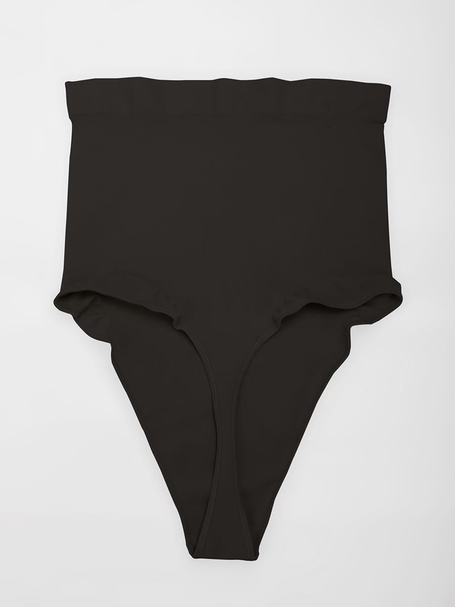 High Waist Seamless Tummy Control Thong Shapewear with Anti-Roll Silicone