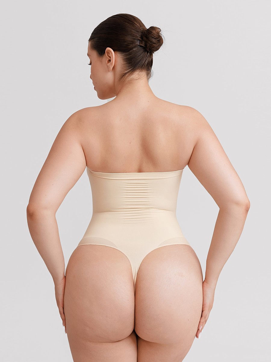 Seamless Strapless Tummy Control Thong Bodysuit