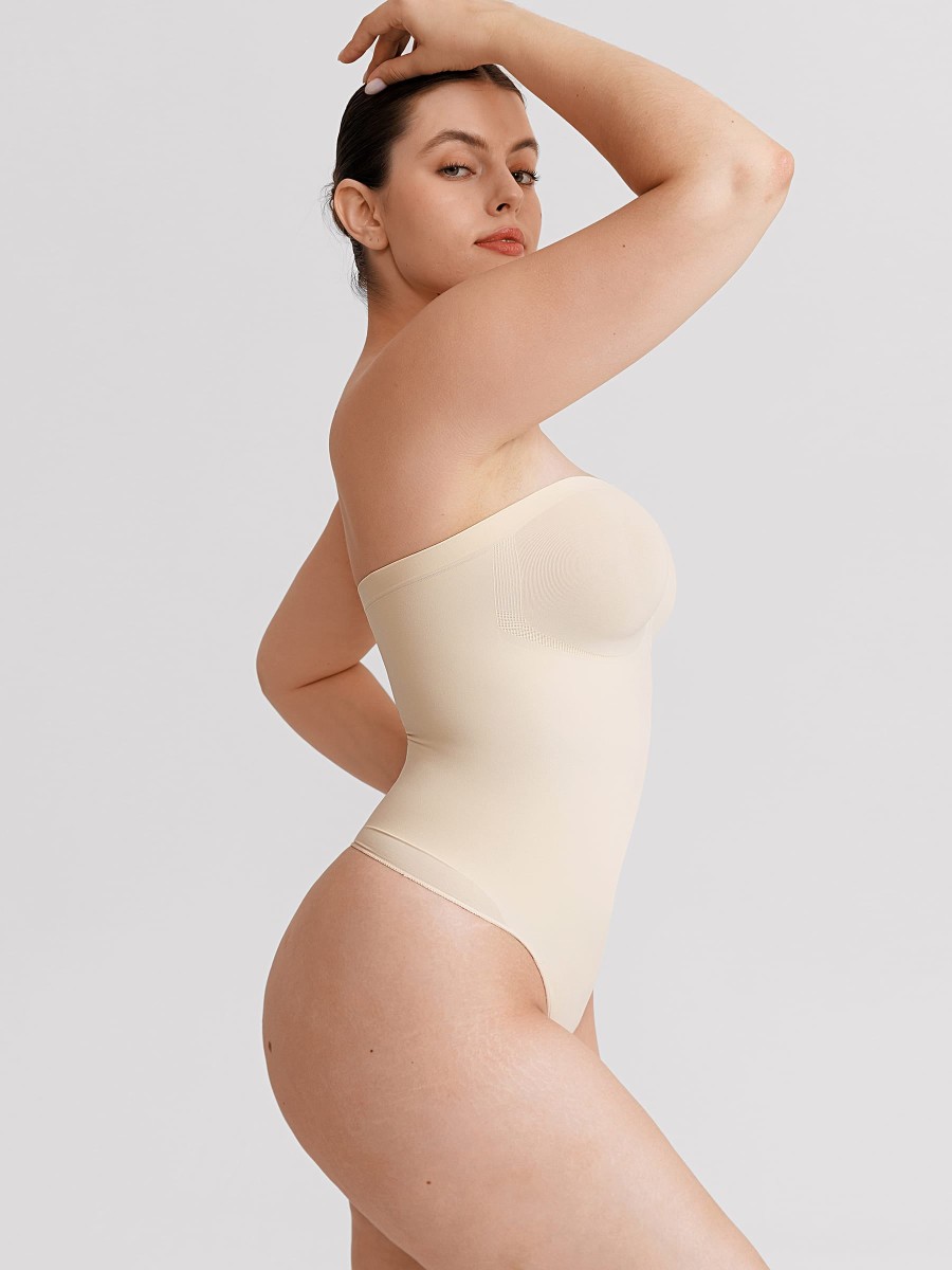 Seamless Strapless Tummy Control Thong Bodysuit
