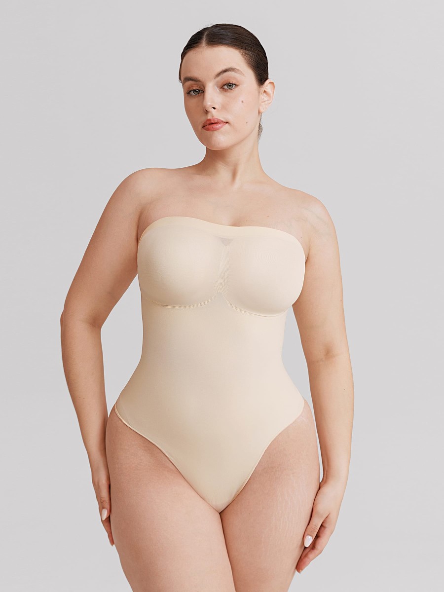 Seamless Strapless Tummy Control Thong Bodysuit