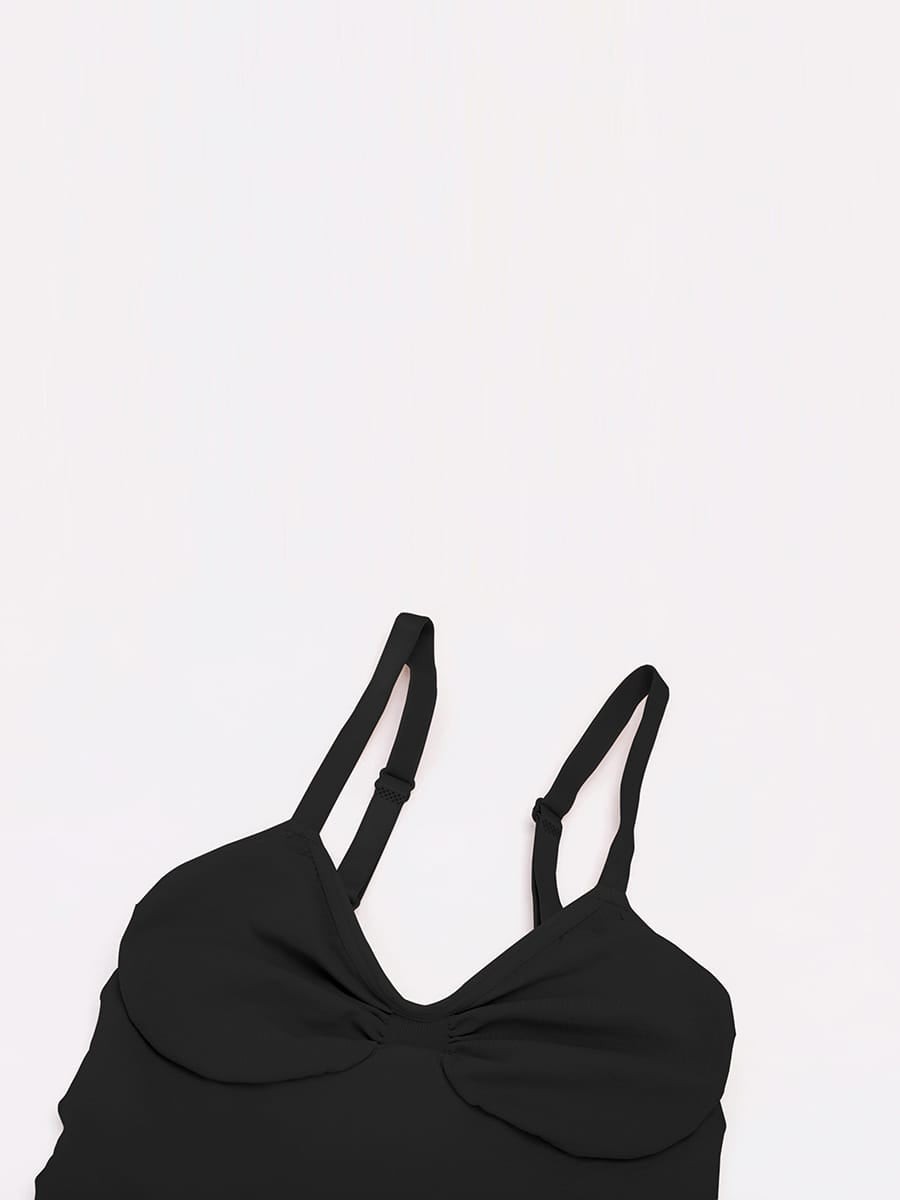 Seamless V Neck Ruched Bust Tummy Control Thong Shaping Bodysuit