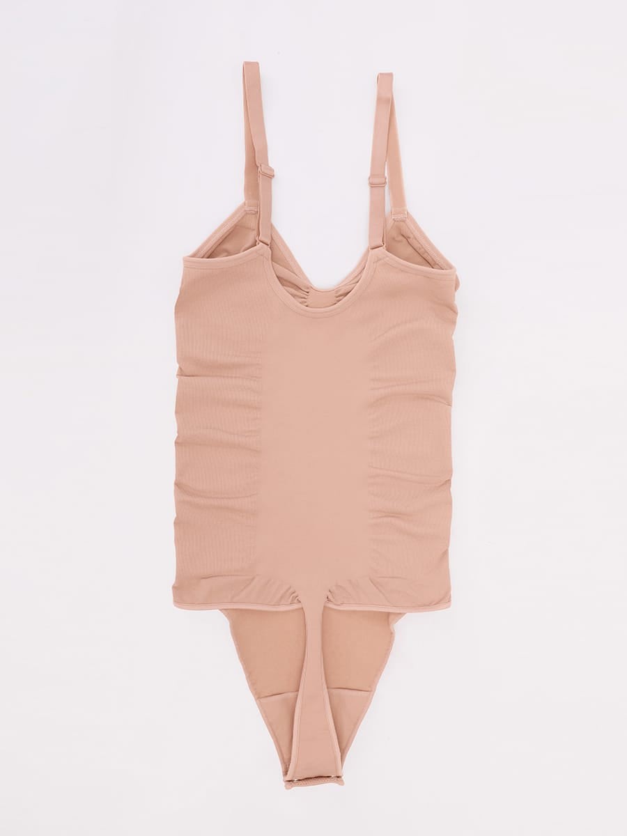 Seamless Ruched Bust Tummy Control Thong Shaping Bodysuit