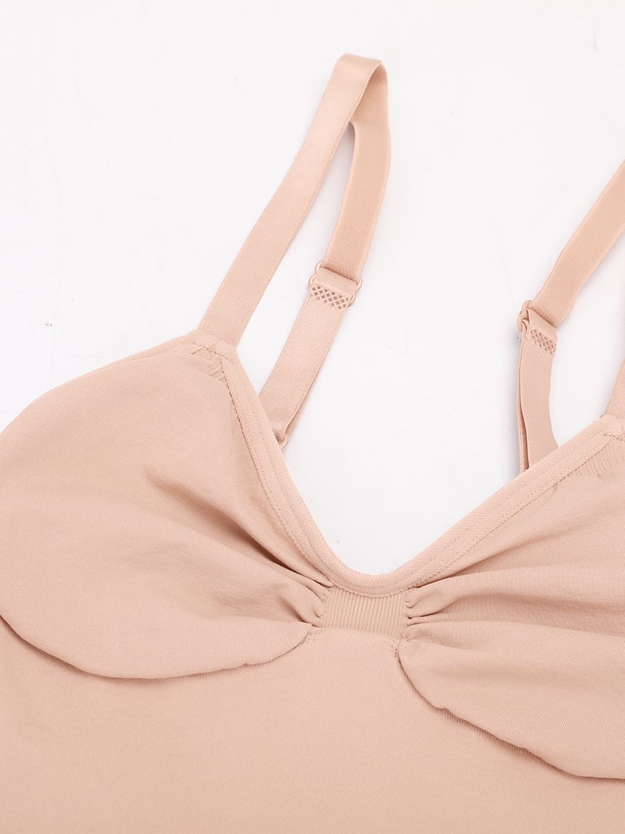 Seamless Ruched Bust Tummy Control Thong Shaping Bodysuit