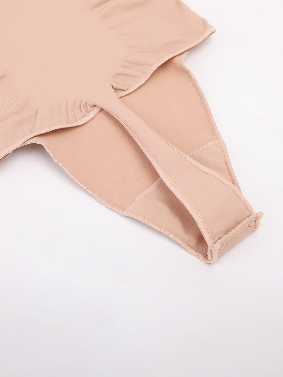 Seamless Ruched Bust Tummy Control Thong Shaping Bodysuit