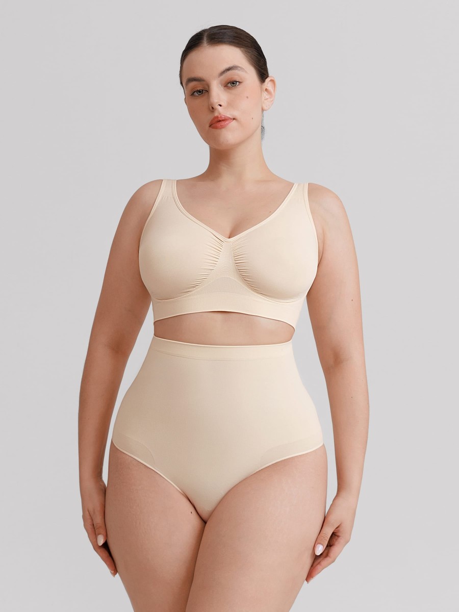 Seamless High Waist Tummy Control Anti Slip Silicone Shaping Panties