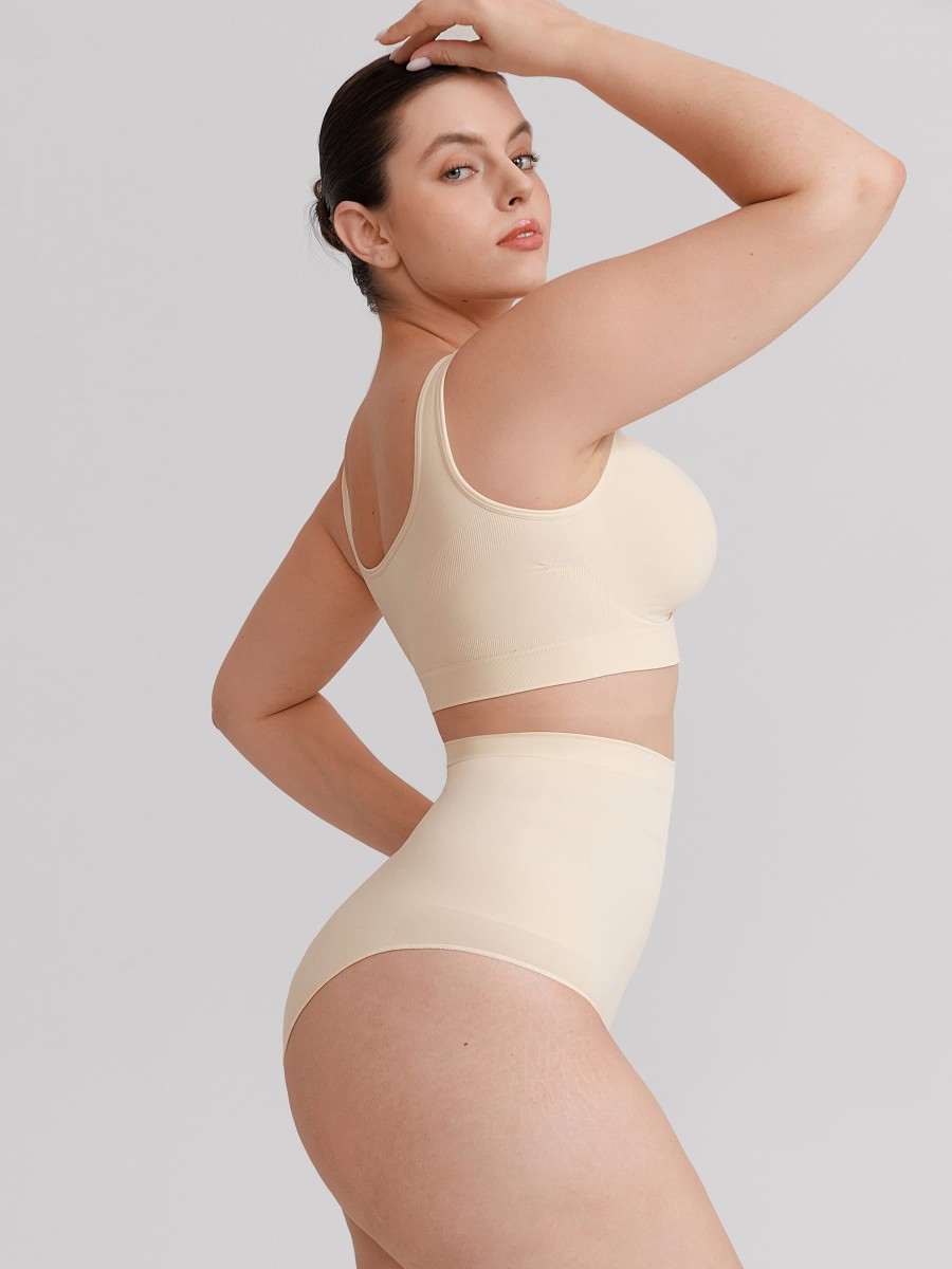 Seamless High Waist Tummy Control Anti Slip Silicone Shaping Panties