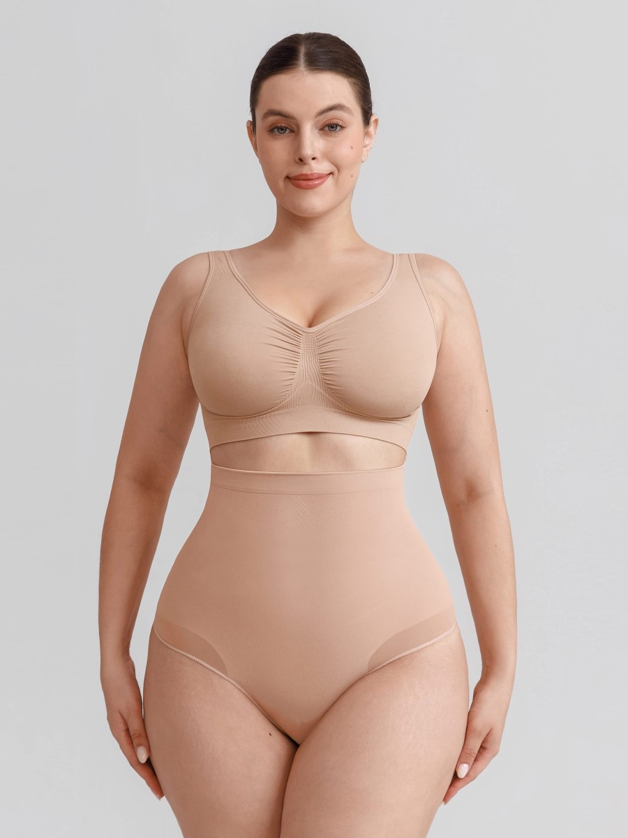 Seamless Tummy Control Briefs Anti Slip Silicone Shaping Panties