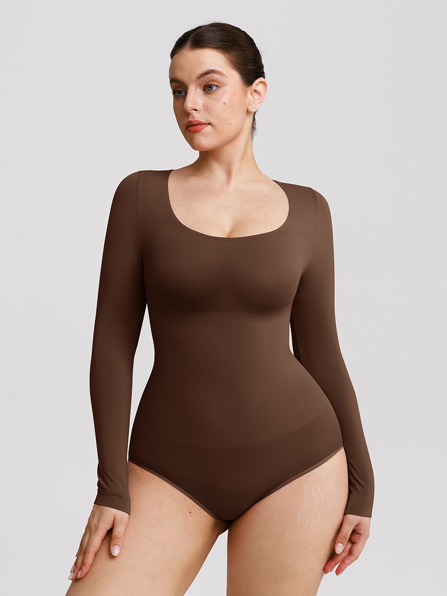 Butter Soft Seamless Scoop Neck Tummy Control Shaping Briefs Bodysuit