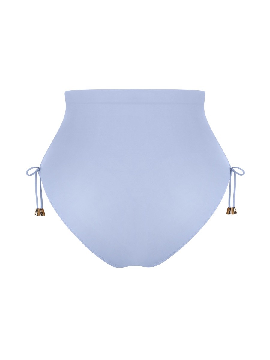 Slimming Drawstring Swimsuit Deep V Neck Metal Accent Butt Lifting Triangle Design