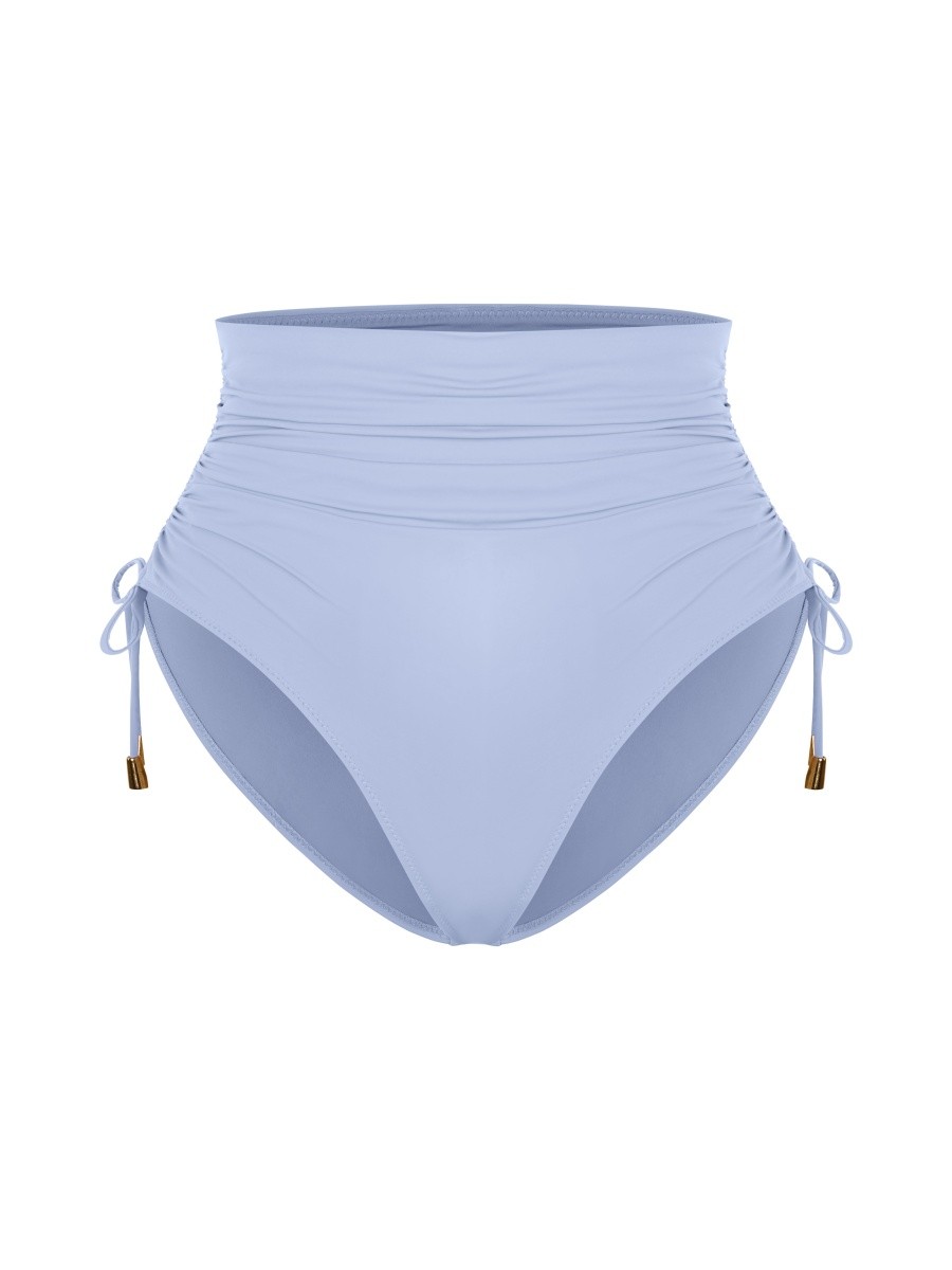 Slimming Drawstring Swimsuit Deep V Neck Metal Accent Butt Lifting Triangle Design