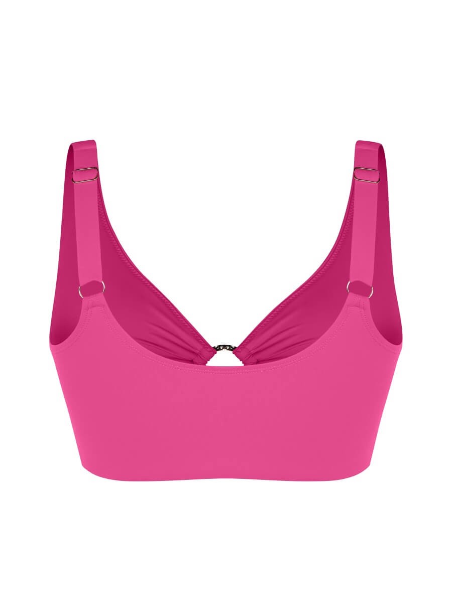 Tummy Control Mesh Lining Swimsuit Set Removable Pads Adjustable Back Straps