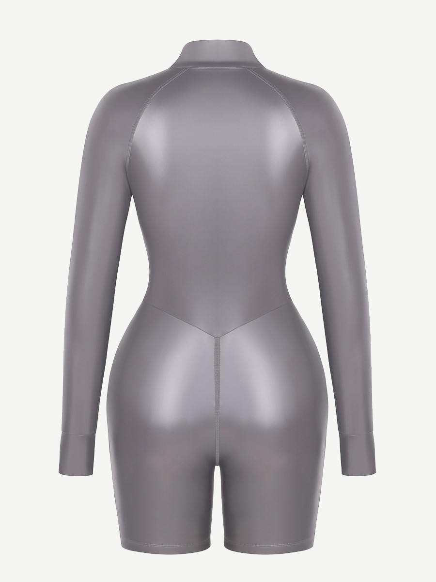 One-Piece Long-Sleeved Sports Silver Film Sauna Suit