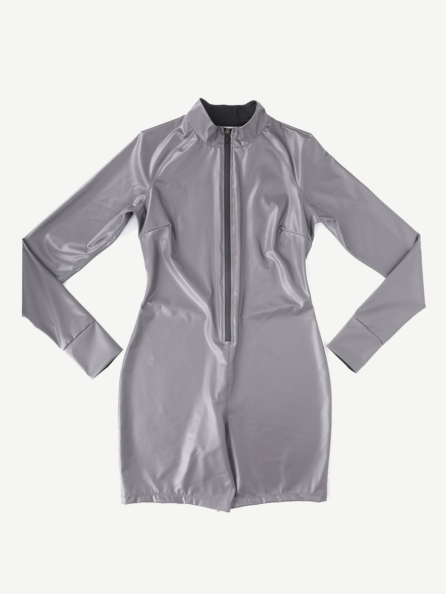 One-Piece Long-Sleeved Sports Silver Film Sauna Suit