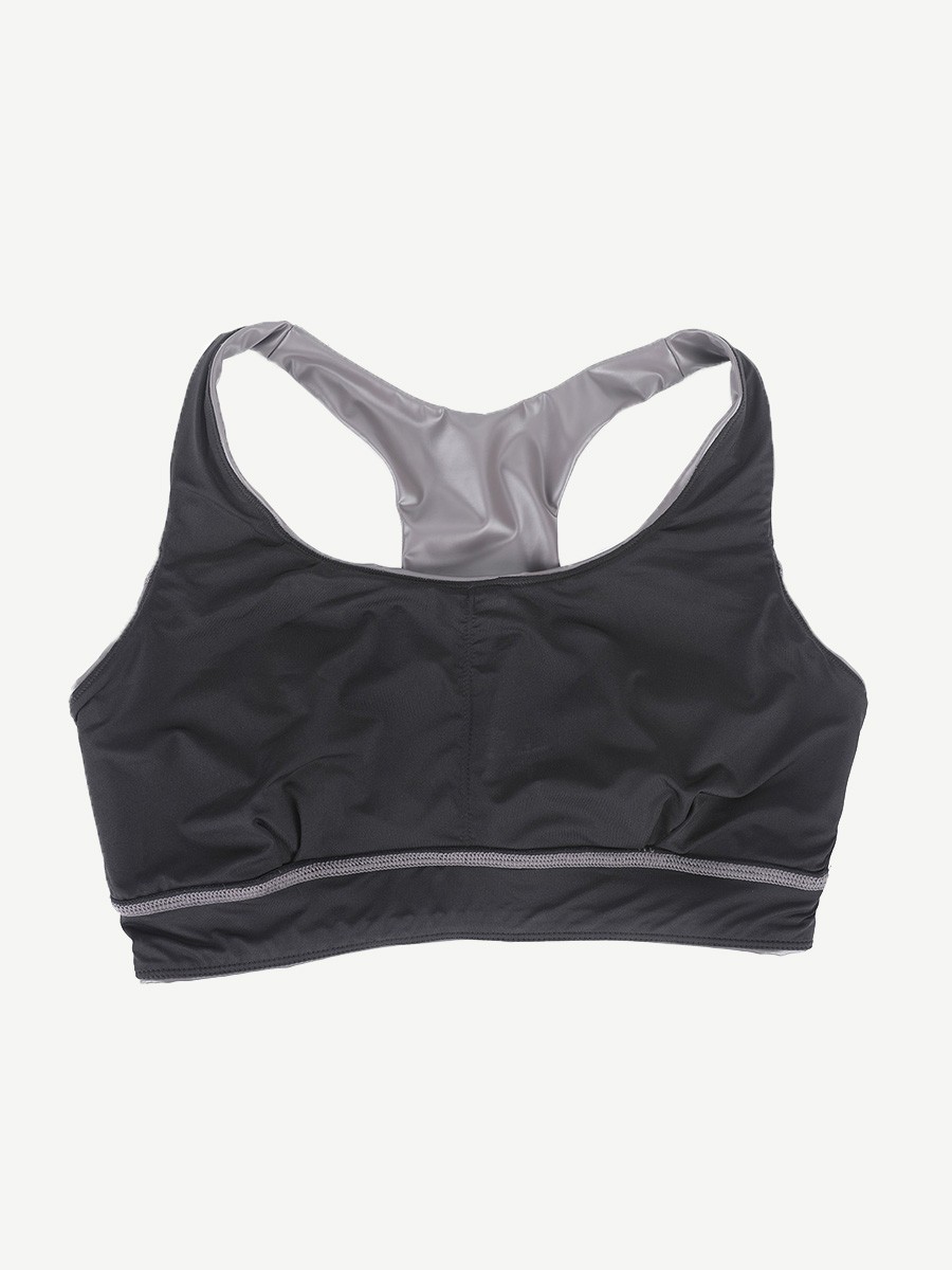 Ultra Elasticity Silver Film Sauna Sport Bra with Removable cups