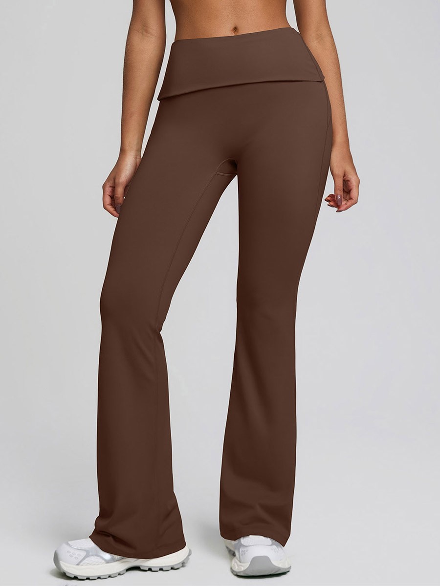 High Waist Flared Yoga Leggings Seamless Anti Camel Toe Pants