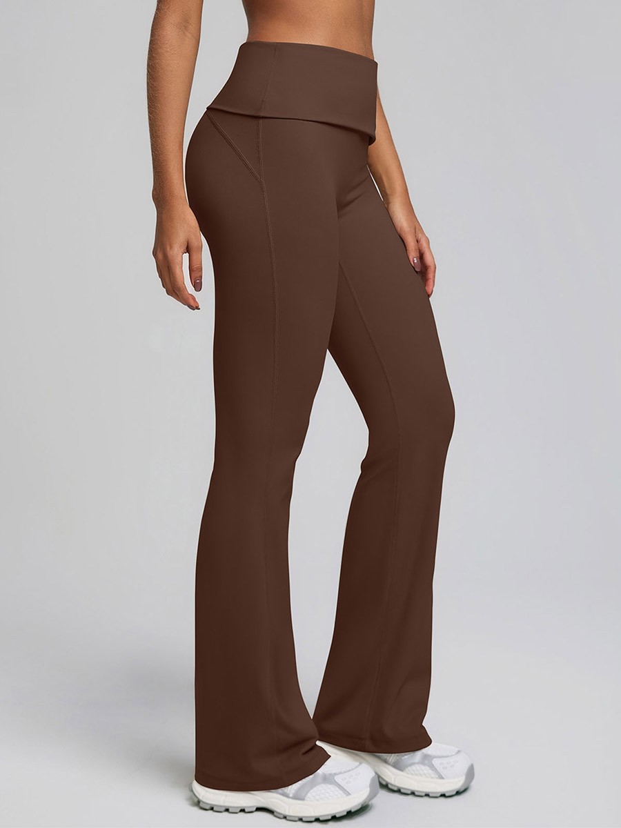 High Waist Flared Yoga Leggings Seamless Anti Camel Toe Pants
