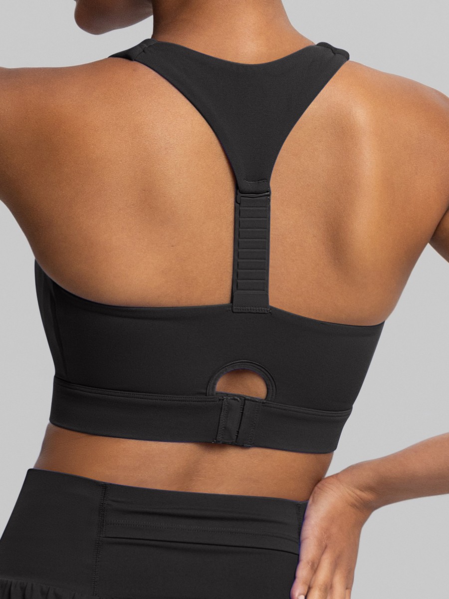 Vractive Zipper Molded Sports Bra Easy On Off Workout Vest Top