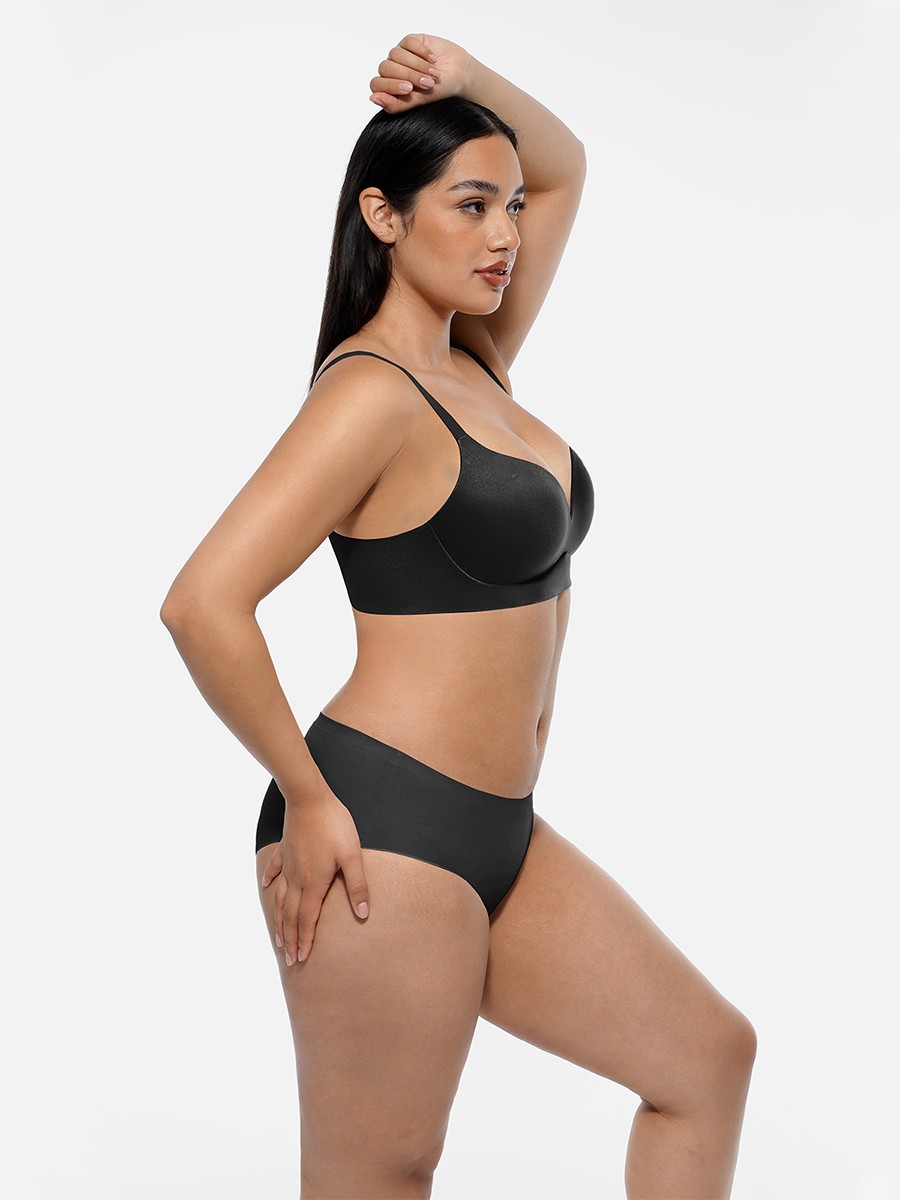 Wireless Push Up Demi coverage Bralettes Bra