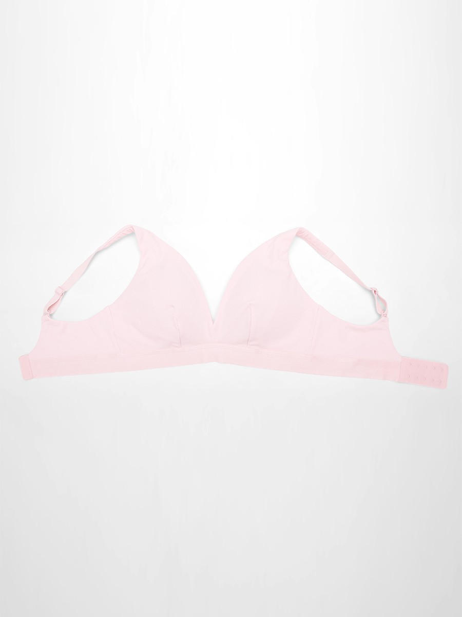 Deep V Neck Rib Modal All Day Wear Bralette with Removable Pads