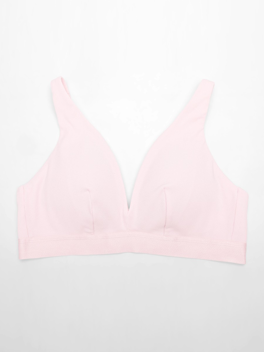 Deep V Neck Rib Modal All Day Wear Bralette with Removable Pads