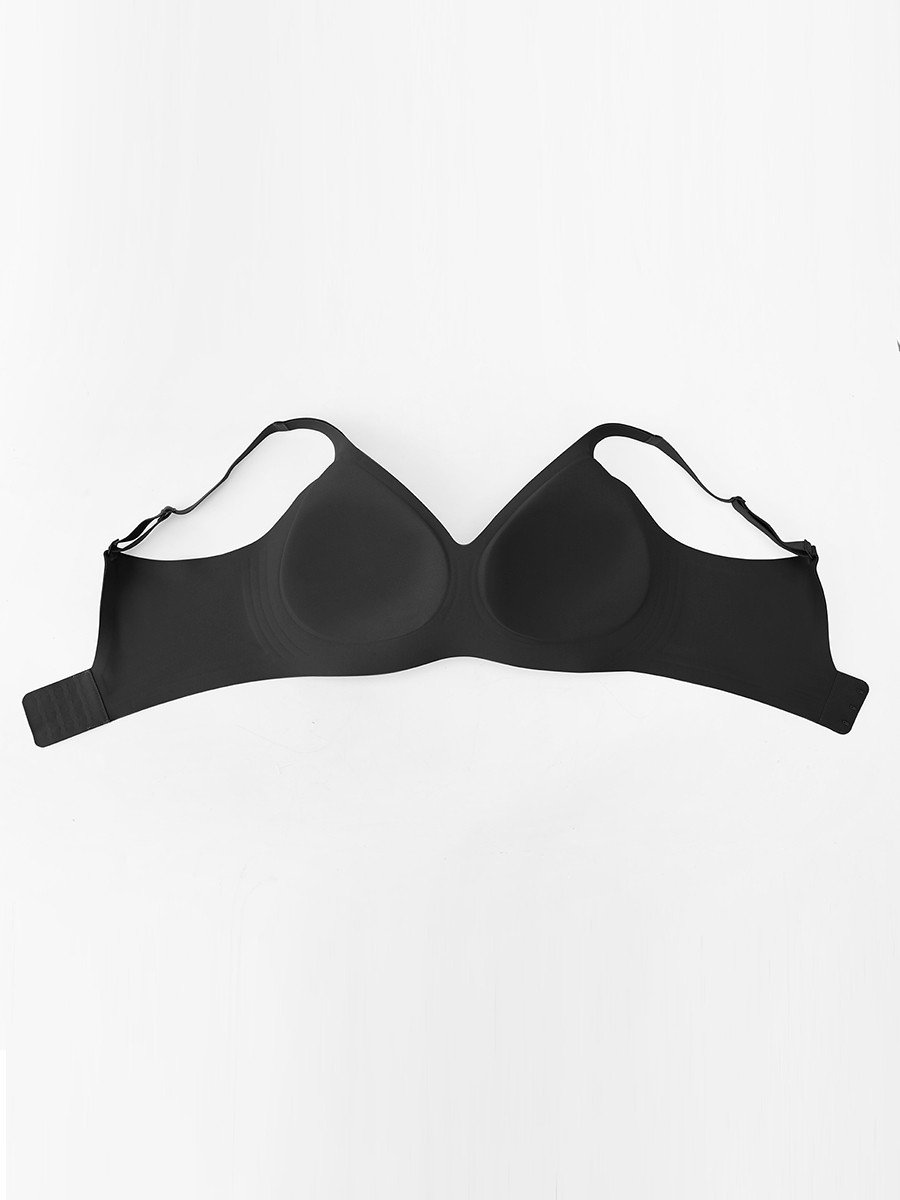 Half Fixed Cups Wireless Bra Wide Side Panels Smooth Back Lines