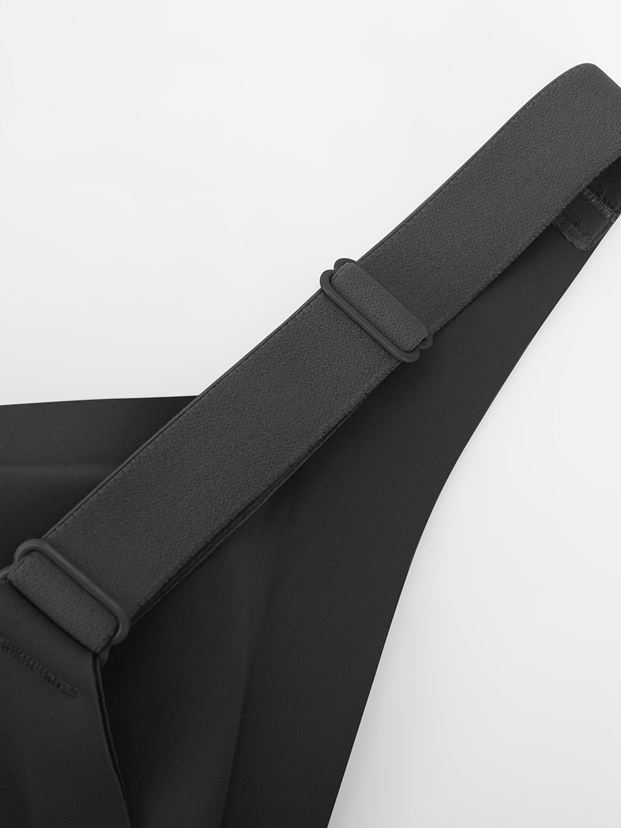 Half Fixed Cups Wireless Bra Wide Side Panels Smooth Back Lines