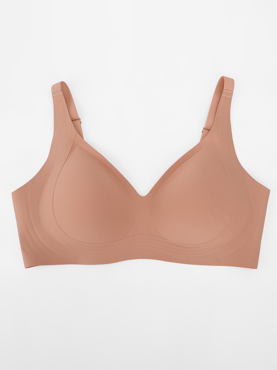 Wireless Comfort Bra W Jelly Strip Plunge Design Low Neck Compatible