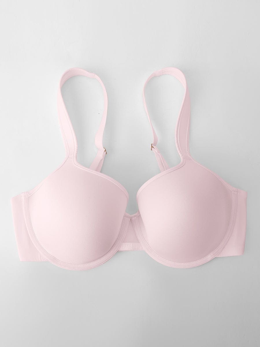 Women Full Coverage Underwire Bra Memory Foam Cup Side Support Wide Strap