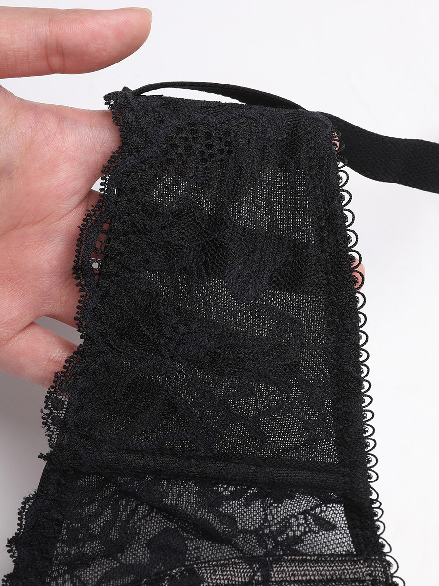 Unlined Underwire Sheer Floral Mesh Lace Bra
