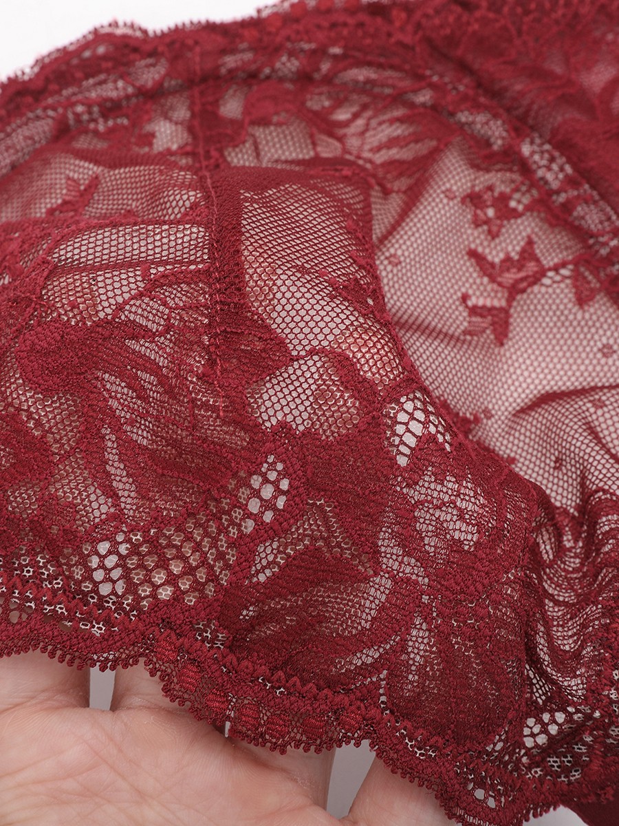 Unlined Underwire Natural Lift Sheer Floral Mesh Lace Bra