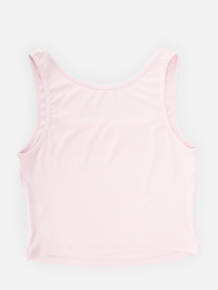 Rayon Ribbed Wide Strap Scoop Neck Tank Top Breathable for Women