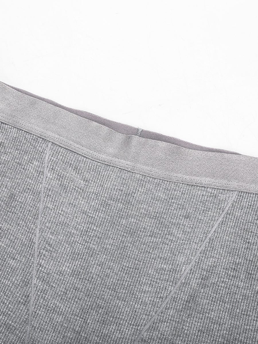 Women Rayon Ribbed Fitted Boxer Mid Waist Breathable Shorts