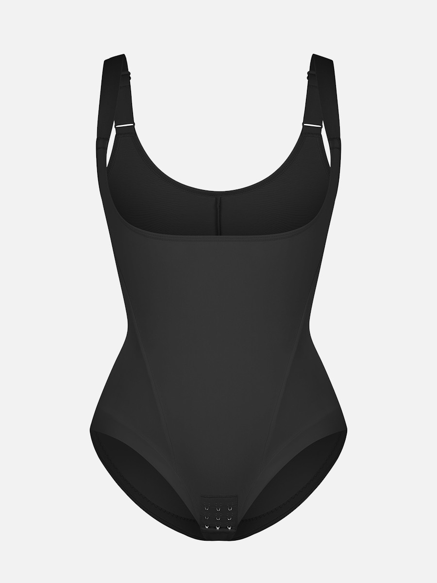 Women High-Elastic Bust Support Antibacterial Crotch Shaping Bodysuit