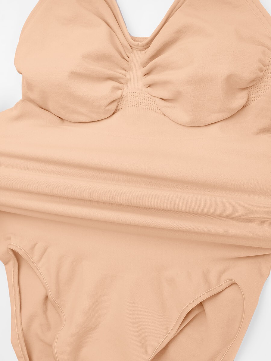 Seamless Chest Support Waist Control Snap Crotch Shapewear Bodysuit