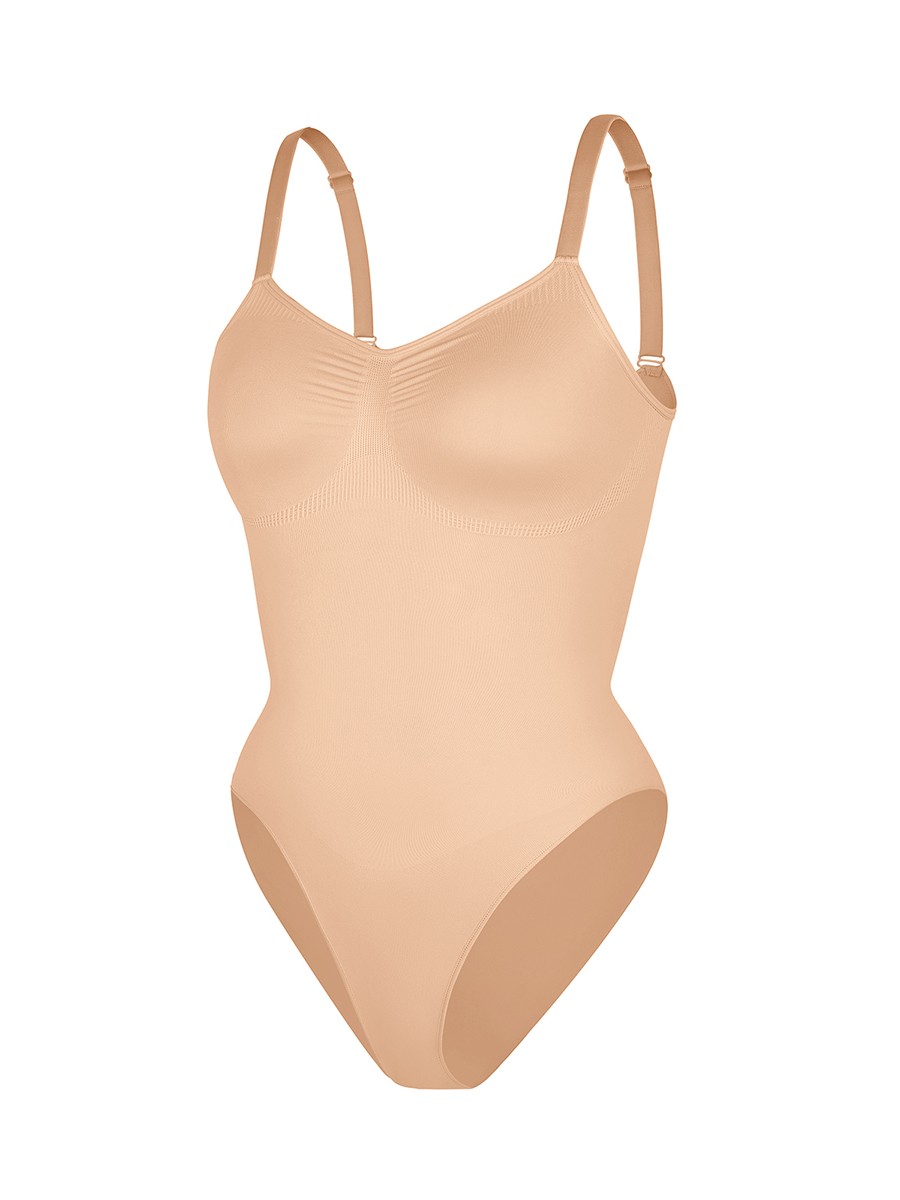 Seamless Chest Support Waist Control Snap Crotch Shapewear Bodysuit