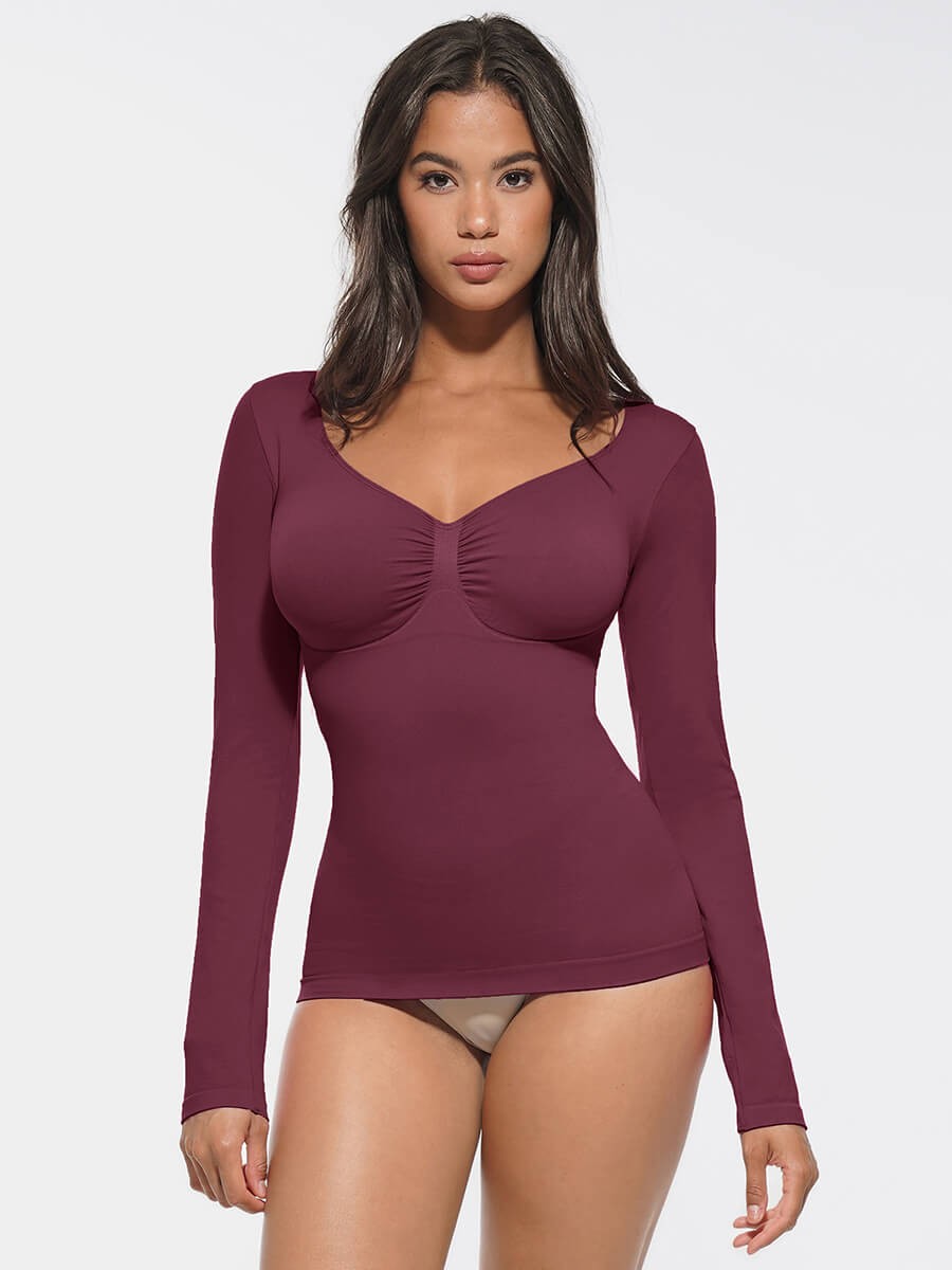 Diamond Neck Seamless Bust Support Waist and Tummy Control Shaping Bodysuit