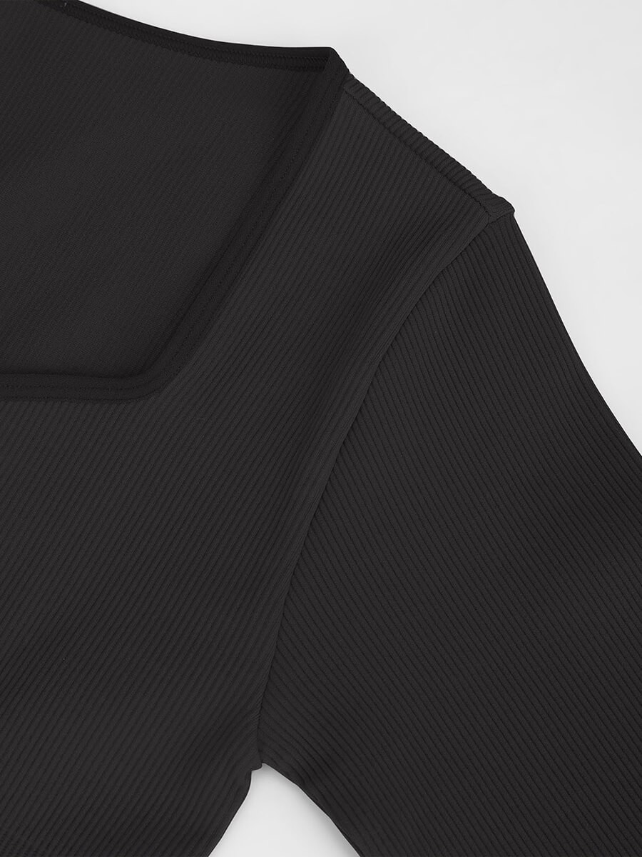 Seamless Ribbed Sexy Hollow Waist Tummy Control Thong Bodysuit