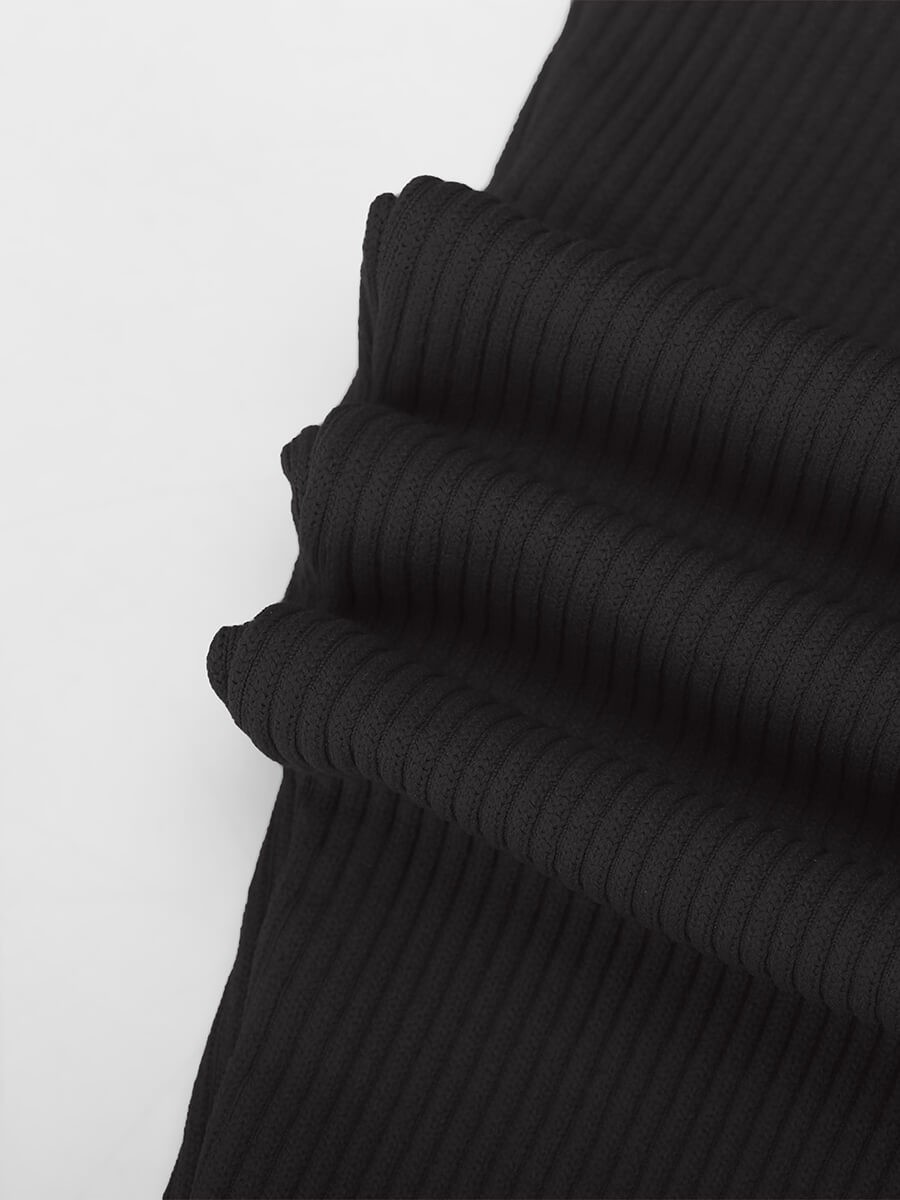 Seamless Ribbed Sexy Hollow Waist Tummy Control Thong Bodysuit