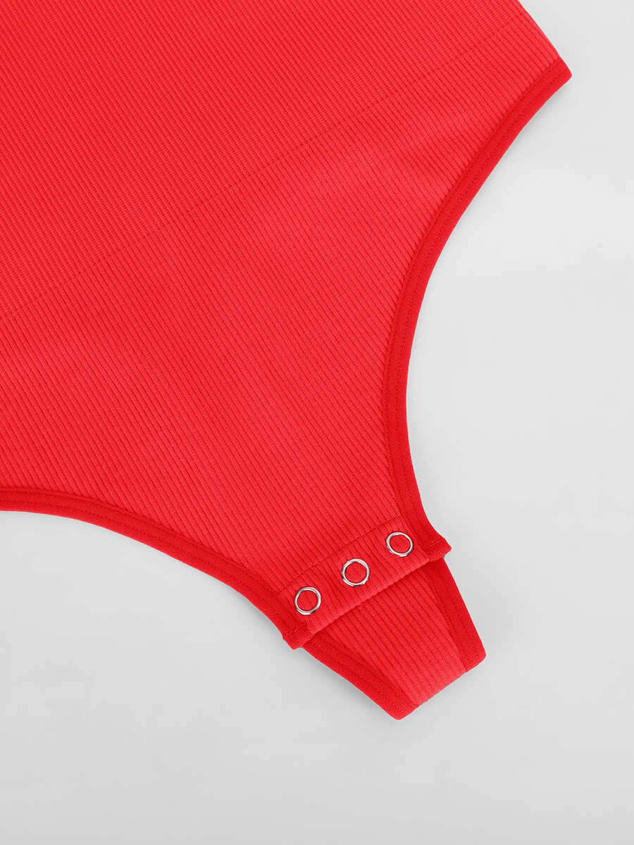 Seamless Ribbed Sexy Waist Tummy Control Thong Bodysuit