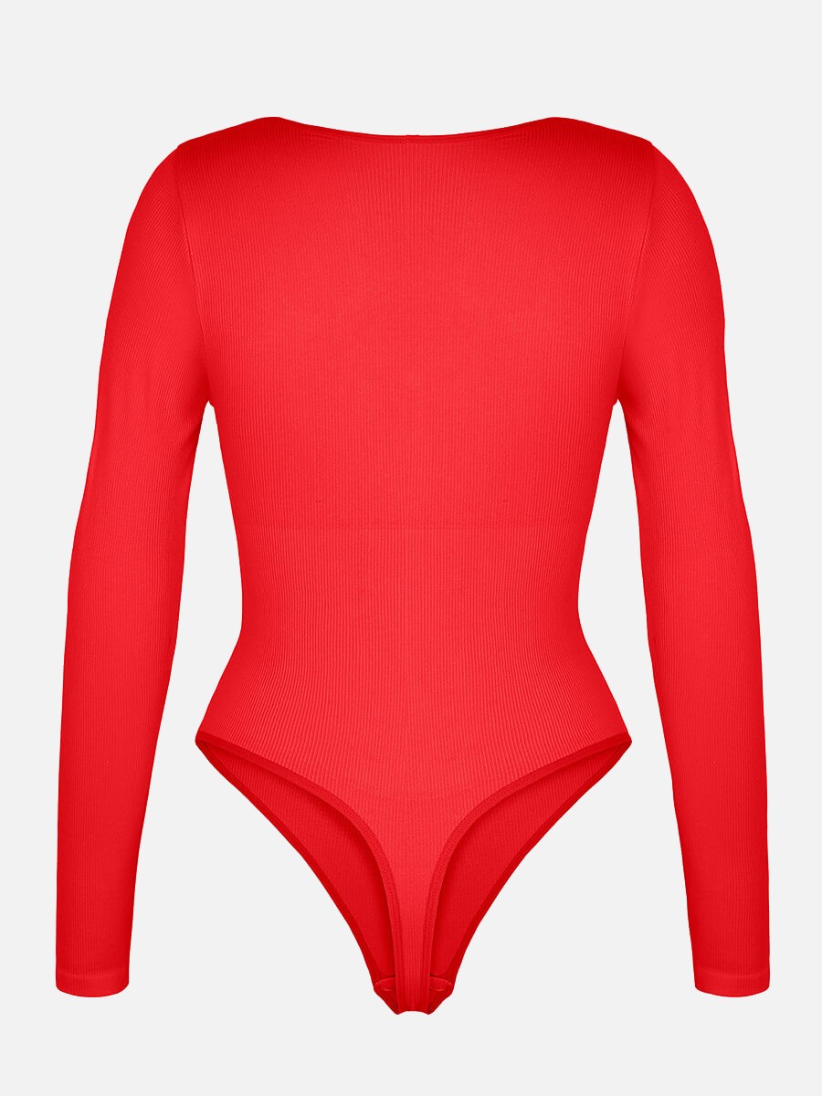 Seamless Ribbed Sexy Waist Tummy Control Thong Bodysuit