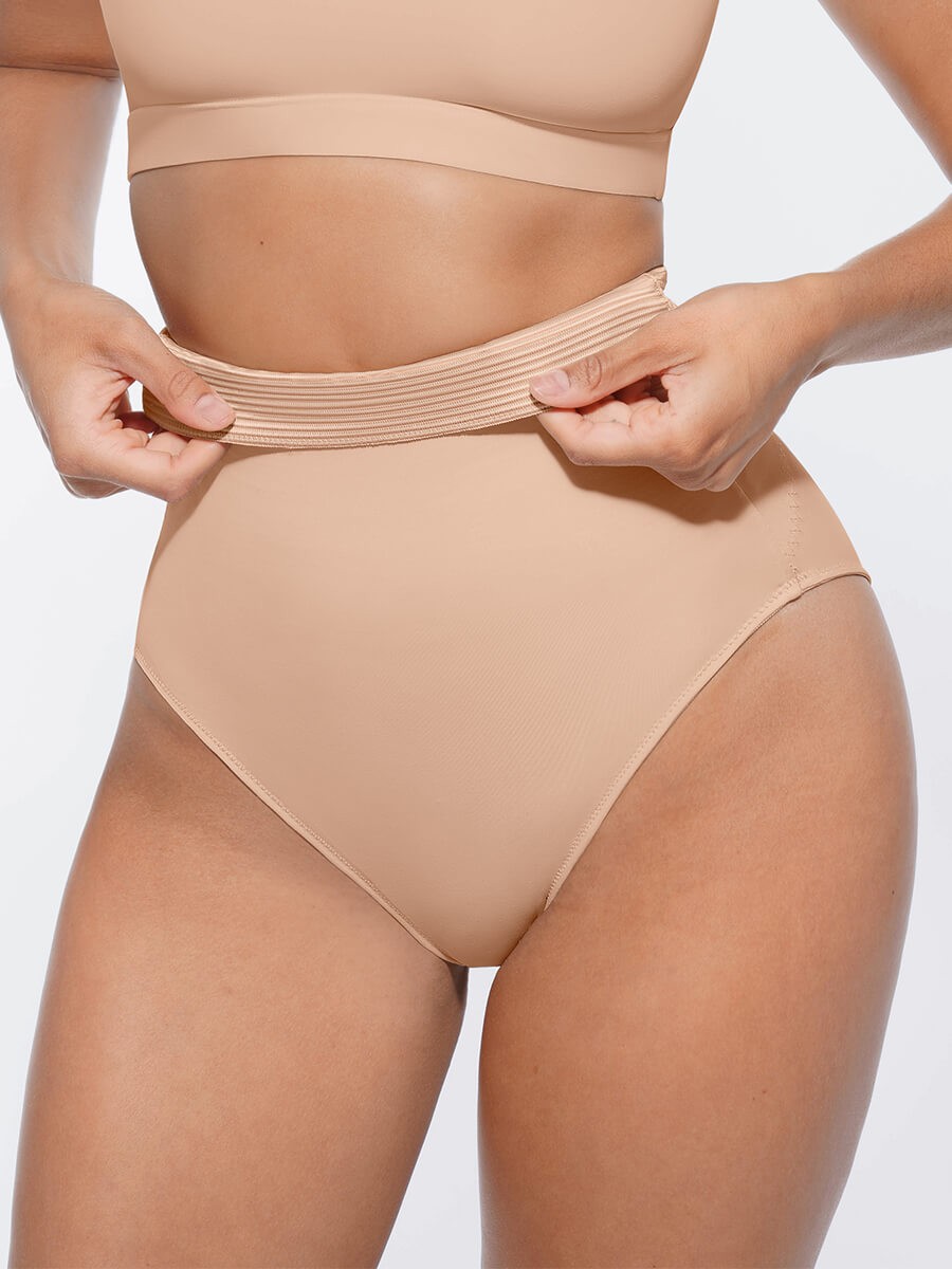 Women High-Waist Antibacterial Shaping Panties with Stretch Elastic Band
